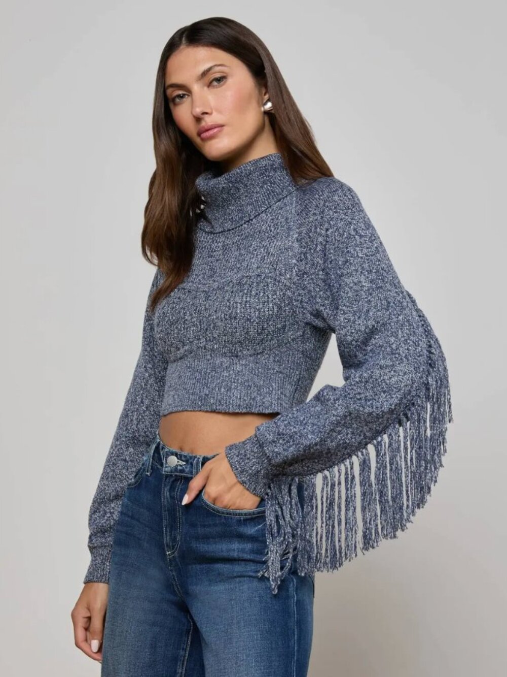 L'Agence Maddison Fringe Turtleneck Sweater - Picture 2 of 3